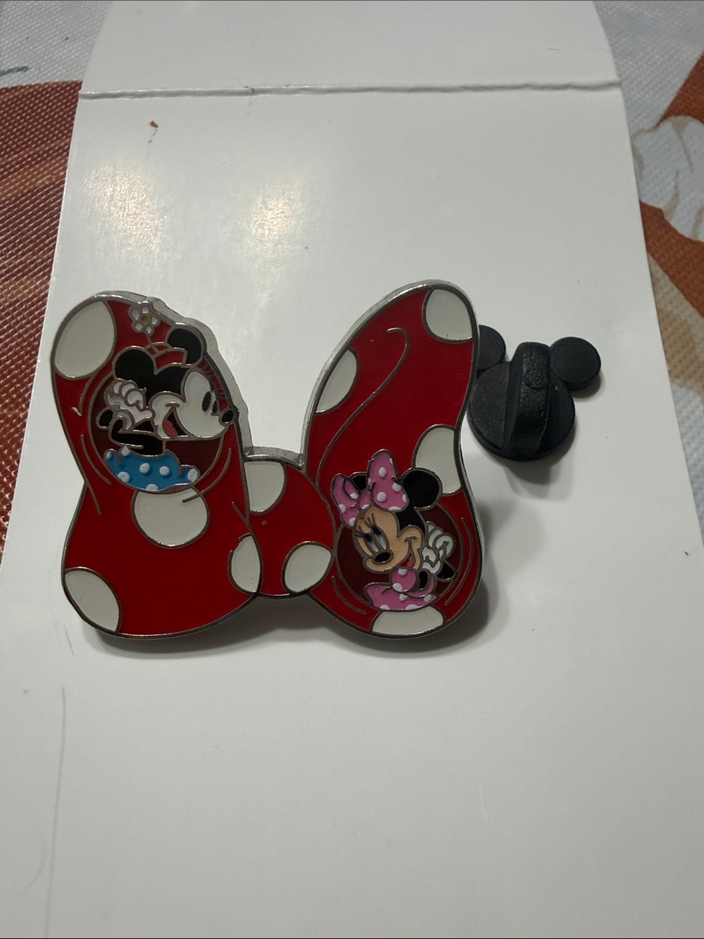 Disney Minnie Mouse Red Polka Dot Bow Enamel Pin